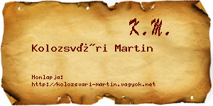 Kolozsvári Martin névjegykártya